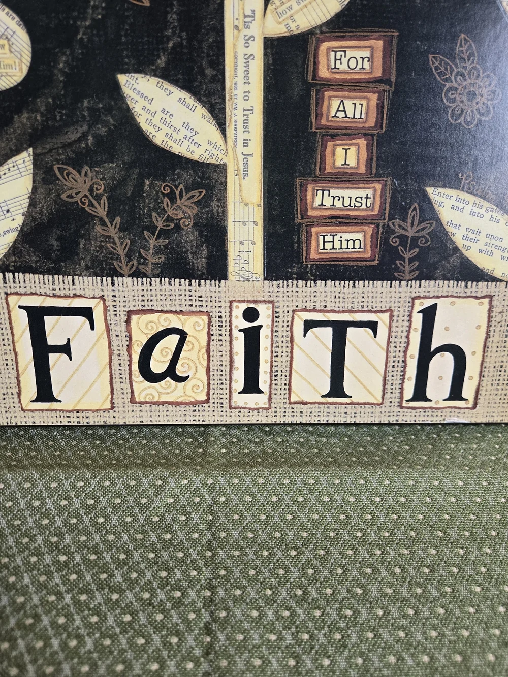 Music Sheet Flower Wall Art With Faith Based Sayings